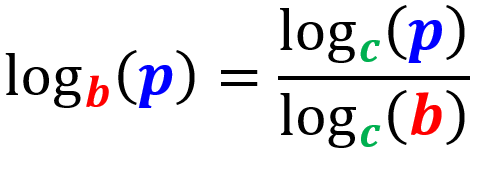 fórmula de cambio de base de un logaritmo