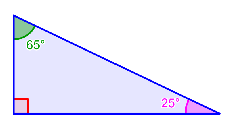 ángulos complementarios en un triángulo
