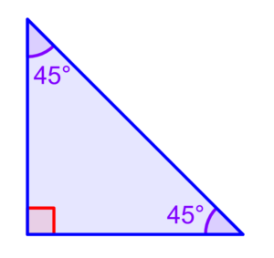 ángulos de un triángulo rectángulo isósceles