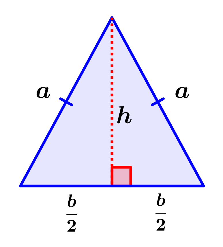 diagrama de altura de un triángulo isósceles