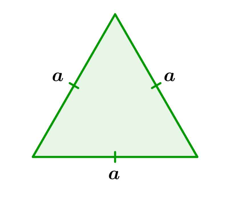 diagrama de triángulo equilátero con lados iguales