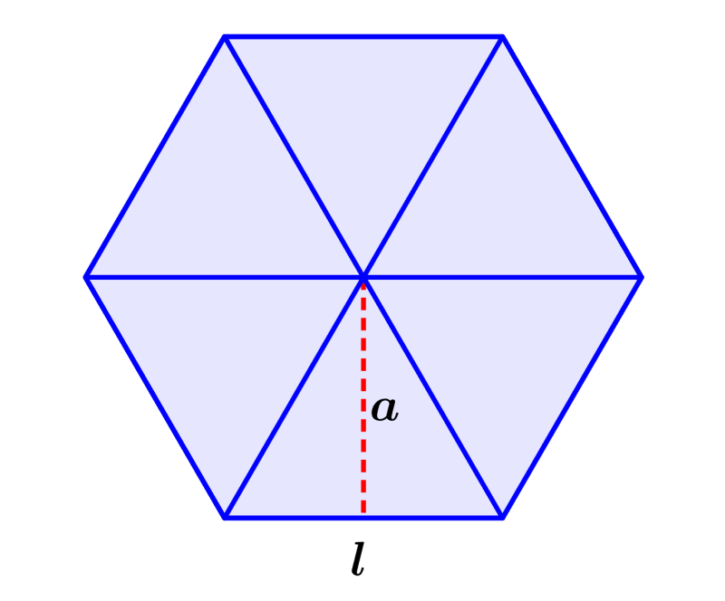 diagrama de un hexagono con lados y apotema