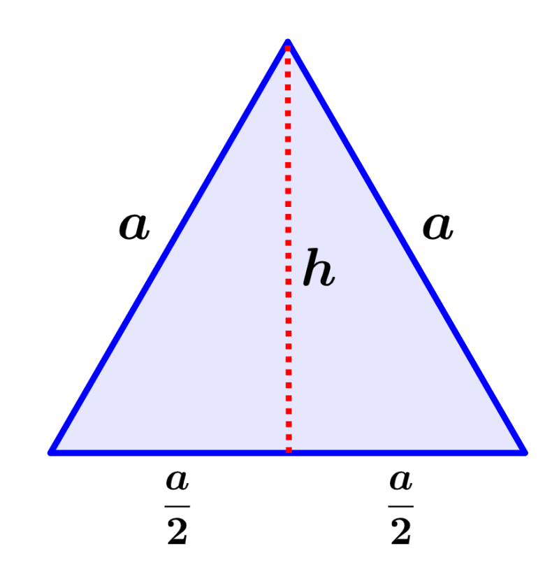 diagrama de un triángulo equilátero con altura