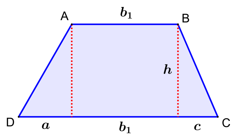 diagrama para calcular el área de un trapecio