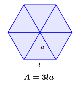 fórmula del área de un hexágono