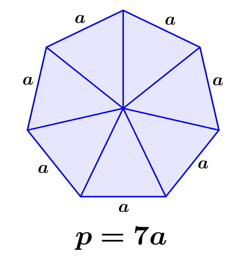 fórmula del perímetro de un heptágono