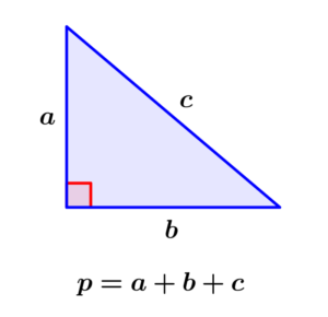 fórmula del perímetro de un triángulo rectángulo