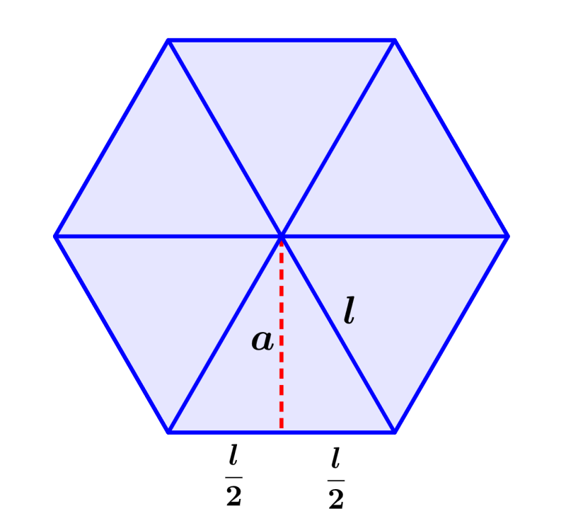 hexagono con apotema y longitudes de base