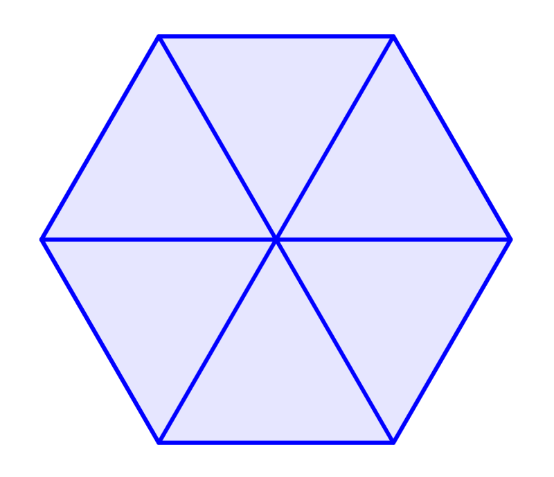 hexagono dividido en seis triangulos congruentes
