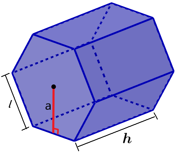 diagrama de apotema de un prisma hexagonal