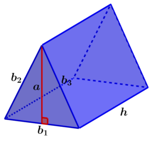 diagrama de un prisma triangular con sus lados