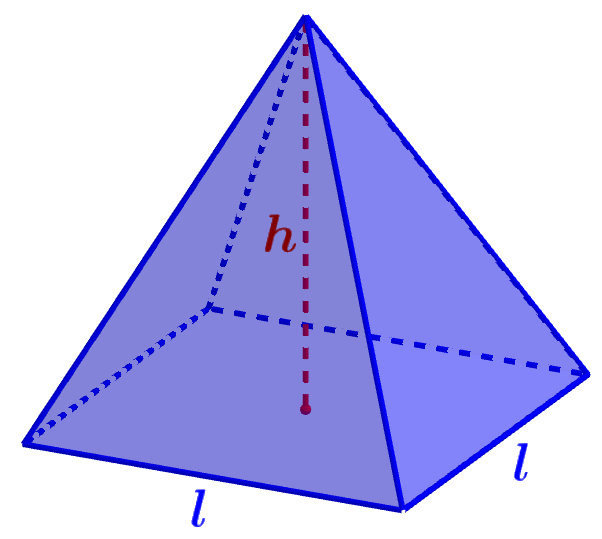 dimensiones de piramide cuadrada