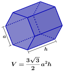 fórmula del volumen de un prisma hexagonal