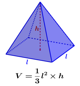 fórmula del volumen de una piramide cuadrada