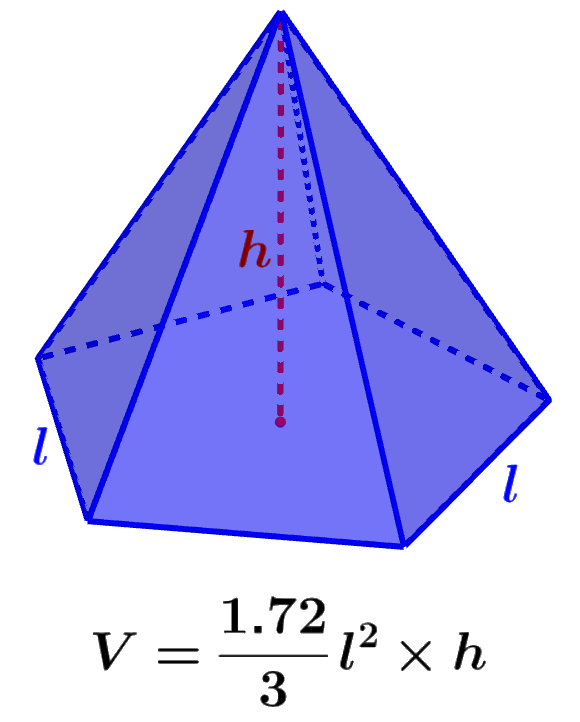 fórmula del volumen de una pirámide pentagonal