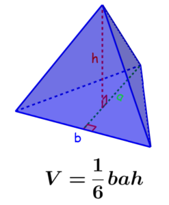 fórmula del volumen de una pirámide triangular