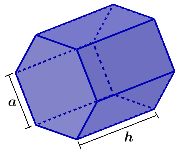 prisma hexagonal con dimensiones