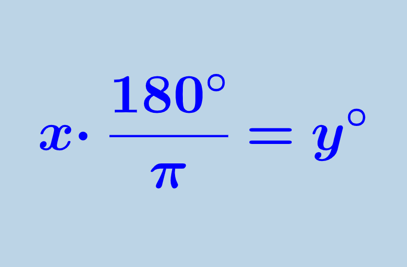 formula para convertir de radianes a grados