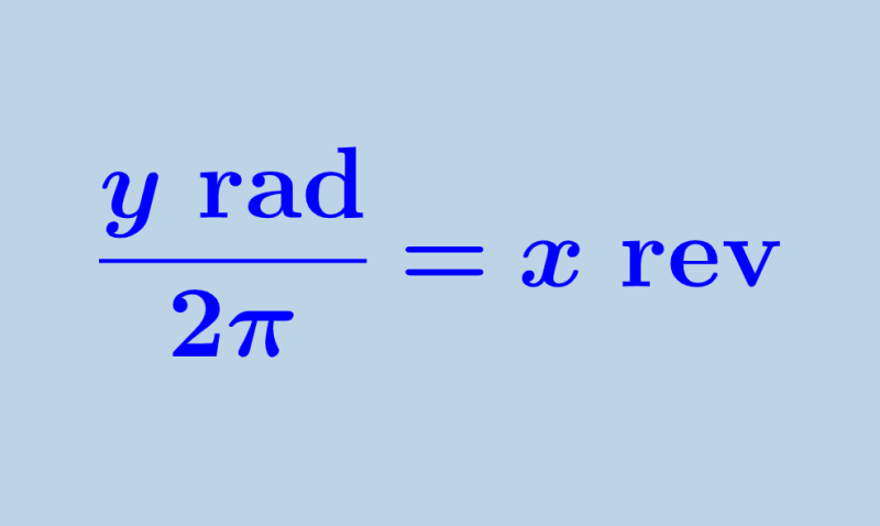 fórmula para convertir de radianes a revoluciones