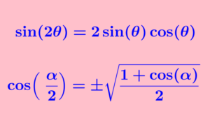 fórmulas de las identidades trigonométricas