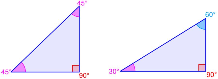 triangulo 30-60-90 y triangulo 45-45-90