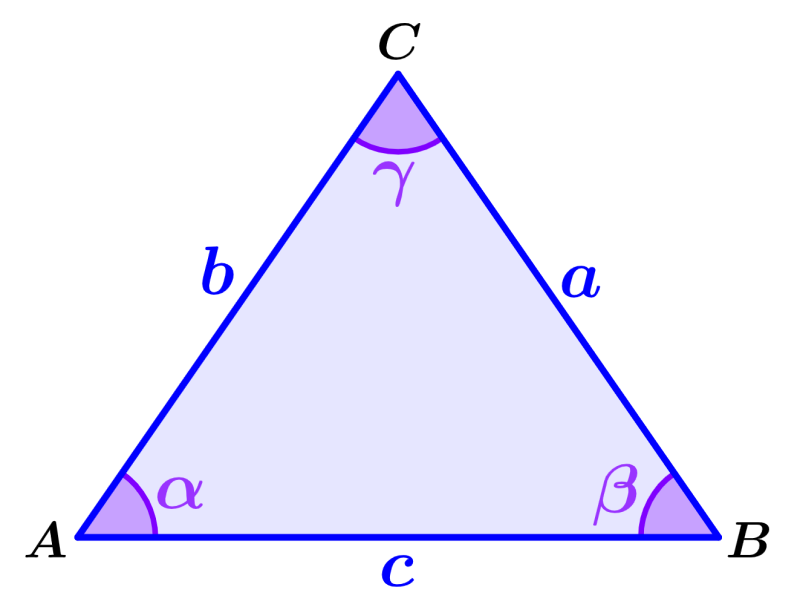 triangulo con lados y angulos