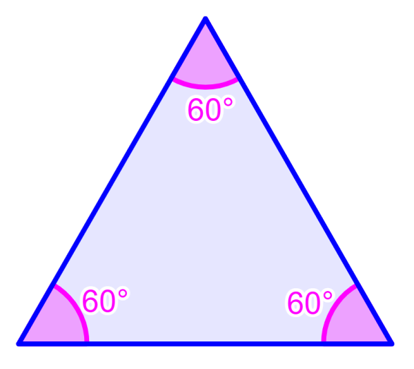 ángulos internos de un triángulo equilátero