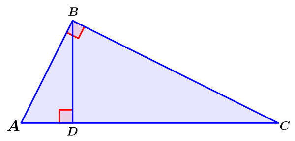 diagrama para demostracion de teorema de pitagoras con triangulos semejantes
