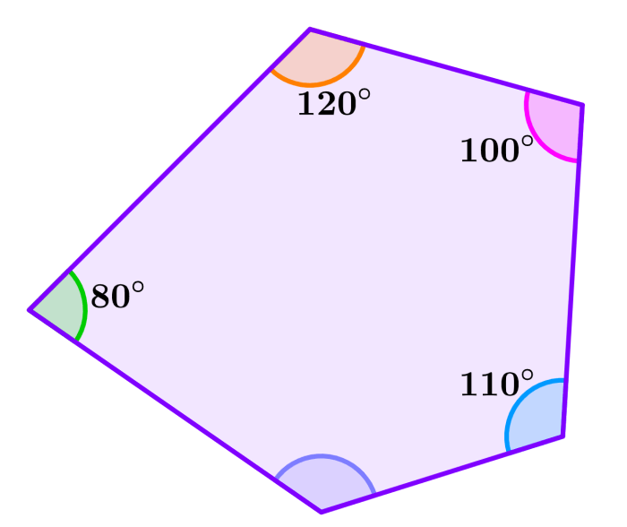ejemplo 1 de ángulos de un pentágono