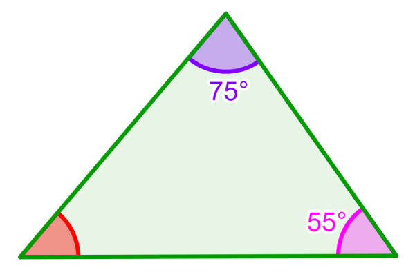 ejemplo 1 de ángulos de un triángulo escaleno