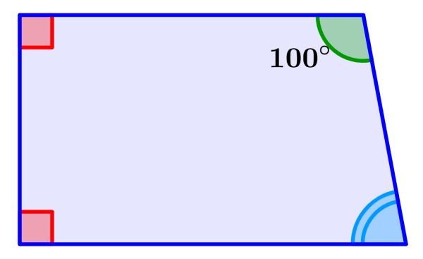 ejemplo 1 de ángulos internos de un trapecio rectángulo