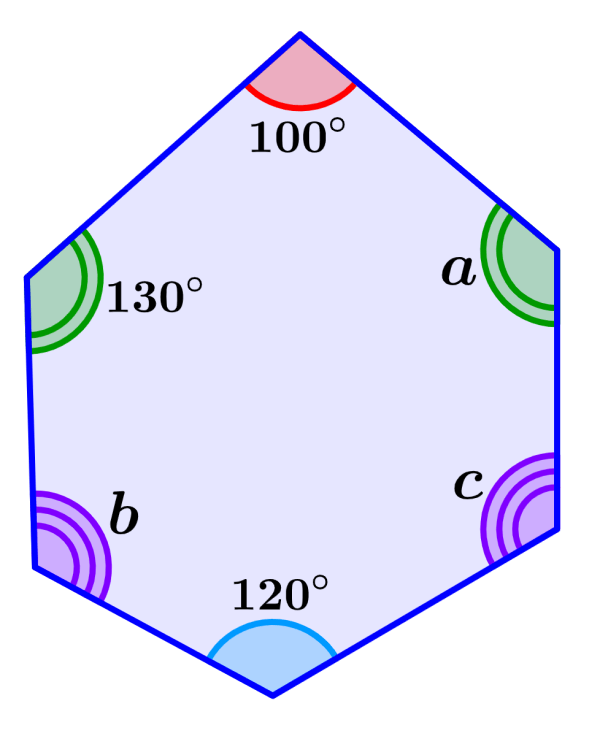 ejemplo 2 de ángulos de un hexágono