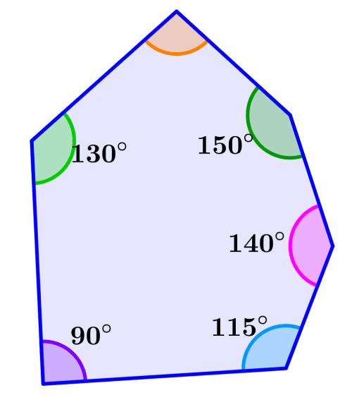 ejemplo 3 de ángulos de un hexágono