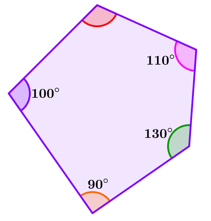 ejemplo 3 de ángulos de un pentágono