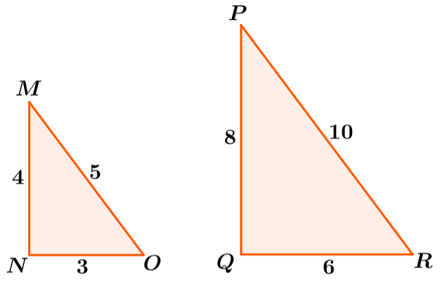 ejemplo de figuras semejantes triangulos