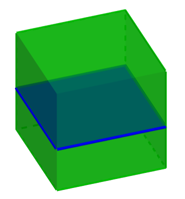 sección transversal cuadrada de un cubo