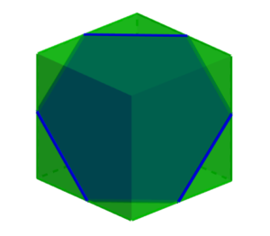 sección transversal hexagonal de un cubo