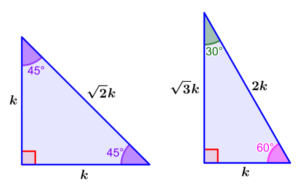 triángulos especiales proporciones de lados