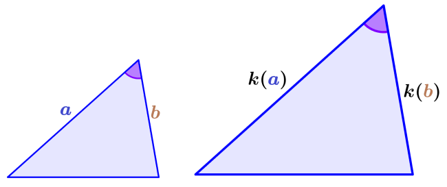 triángulos semejantes por criterio de lado-lado-ángulo