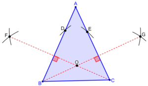 diagrama para dibujar el ortocentro de un triángulo