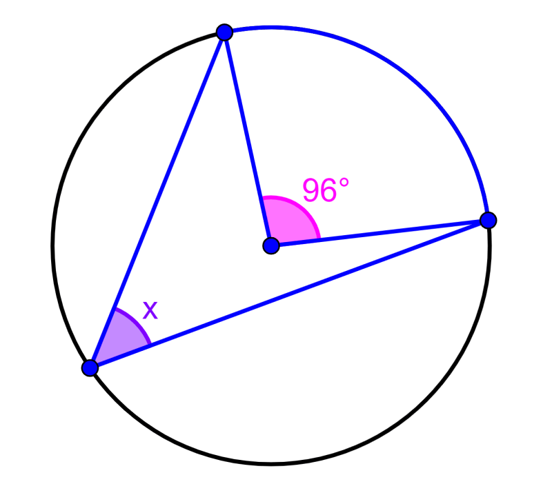 ejercicio 1 de teorema de ángulos inscritos