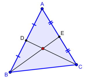 encontrar al centroide de un triángulo gráficamente