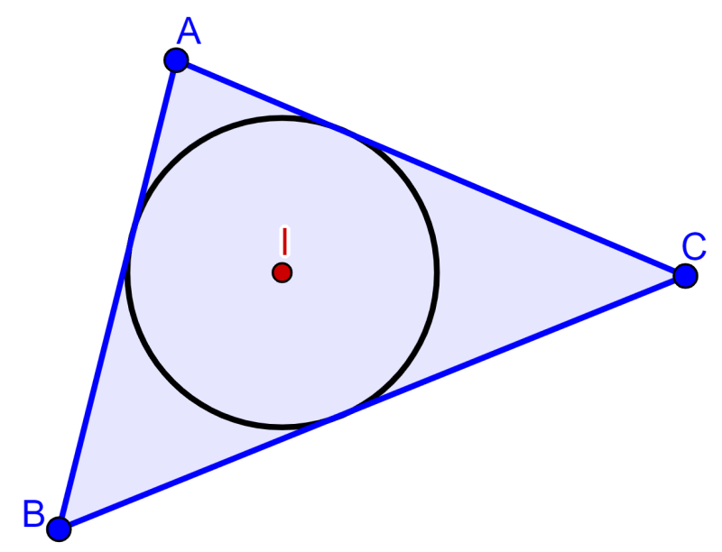 incentro de un triángulo con círculo inscrito
