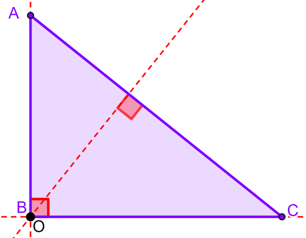 ortocentro de un triángulo rectángulo