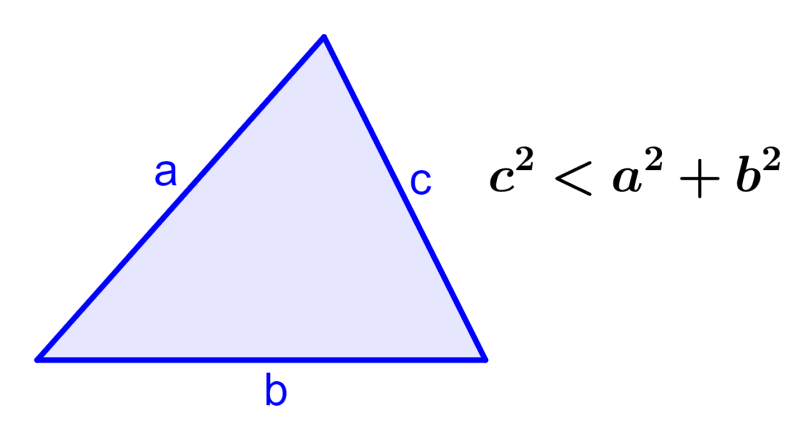 triángulo agudo teorema inverso de Pitágoras