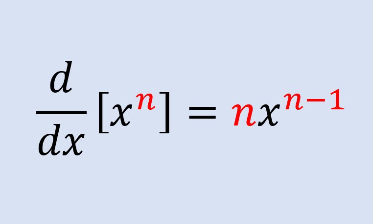 Fórmula de la regla de la potencia de derivadas