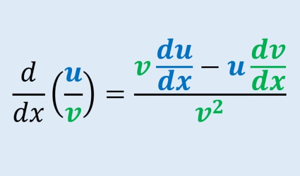 Fórmula para la regla del cociente 2 de derivadas