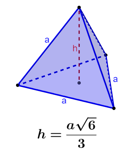 Fórmula de la altura de un tetraedro