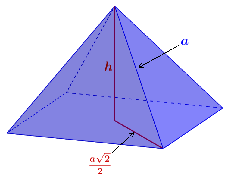 piramide con altura para encontrar volumen de octaedro