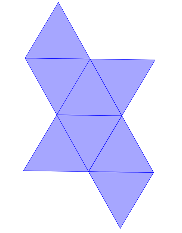 red geométrica de un octaedro